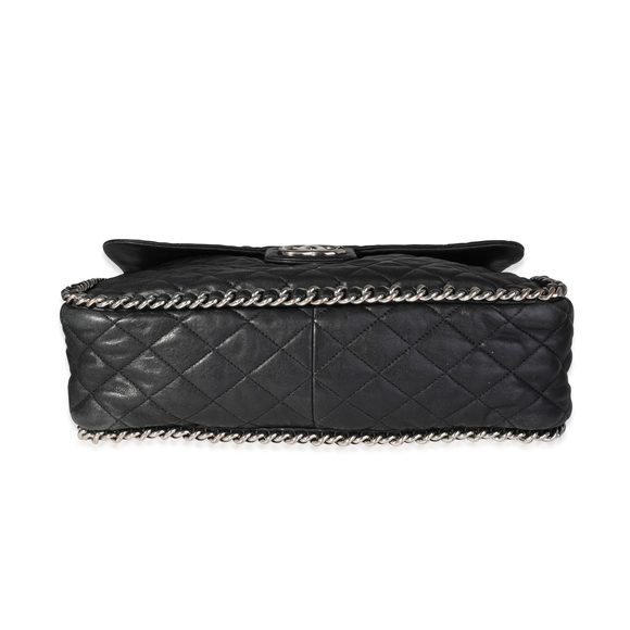 Chanel Black Quilted Lambskin Chain Around Maxi Flap Bag - Picture 5 of 8